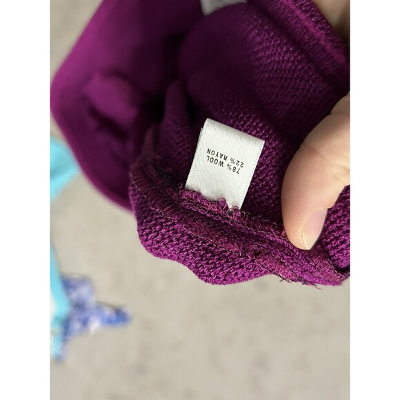 St. John - Plum High-Waisted Straight Leg Knit Pants SIZE 10 - Picture 6 of 10